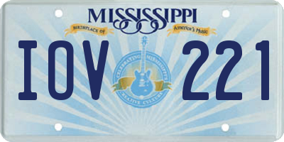 MS license plate IOV221