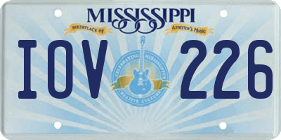 MS license plate IOV226