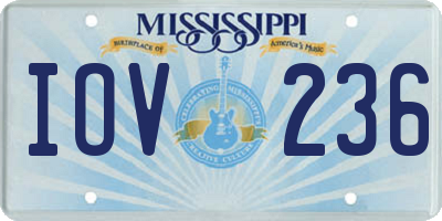 MS license plate IOV236
