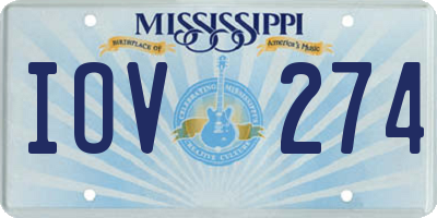 MS license plate IOV274