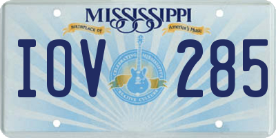 MS license plate IOV285