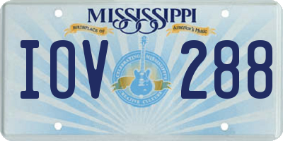 MS license plate IOV288
