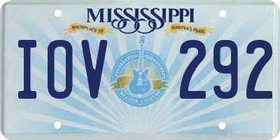 MS license plate IOV292