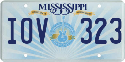 MS license plate IOV323