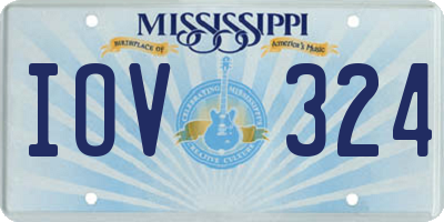 MS license plate IOV324