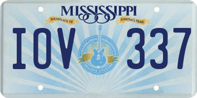 MS license plate IOV337