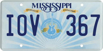 MS license plate IOV367