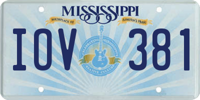 MS license plate IOV381
