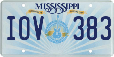 MS license plate IOV383