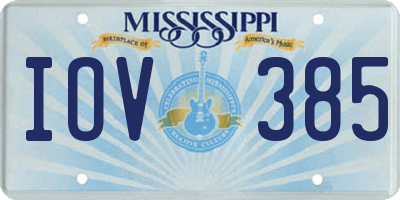 MS license plate IOV385