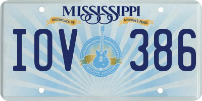 MS license plate IOV386