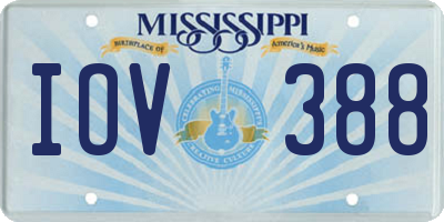 MS license plate IOV388