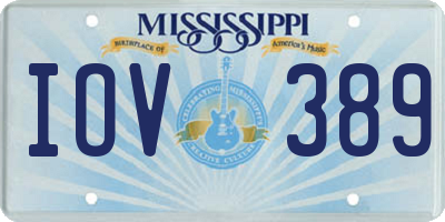 MS license plate IOV389