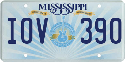 MS license plate IOV390