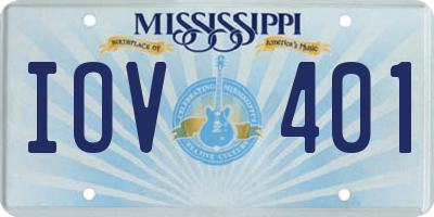 MS license plate IOV401