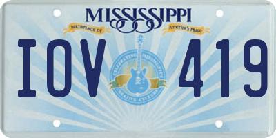 MS license plate IOV419