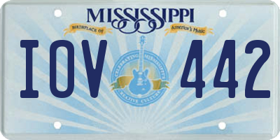 MS license plate IOV442