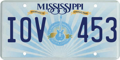MS license plate IOV453
