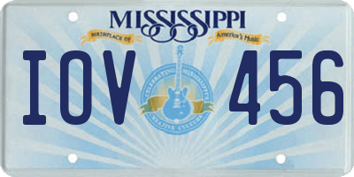MS license plate IOV456