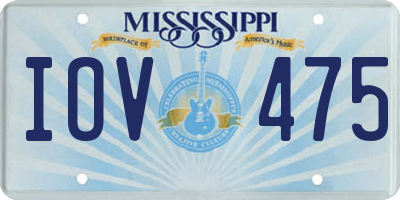 MS license plate IOV475