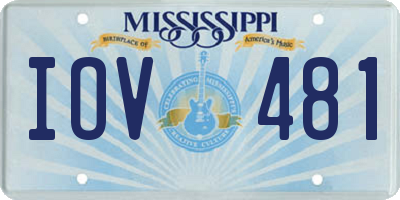 MS license plate IOV481