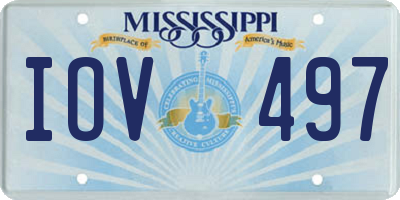 MS license plate IOV497