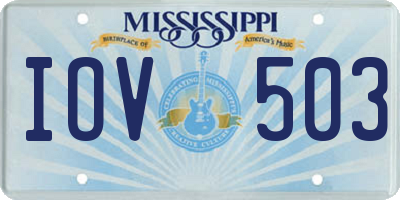 MS license plate IOV503
