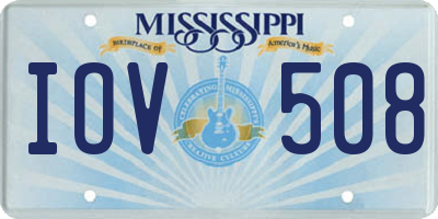 MS license plate IOV508
