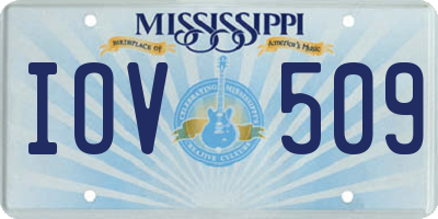 MS license plate IOV509