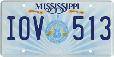 MS license plate IOV513