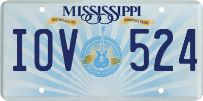 MS license plate IOV524