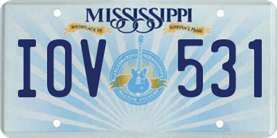 MS license plate IOV531