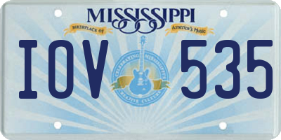 MS license plate IOV535