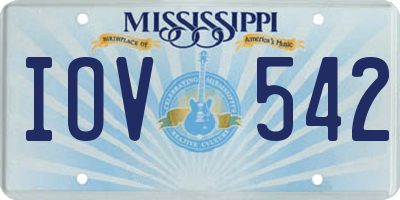 MS license plate IOV542