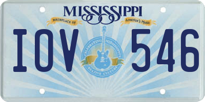 MS license plate IOV546