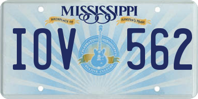 MS license plate IOV562