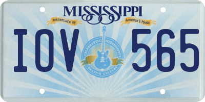 MS license plate IOV565