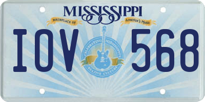 MS license plate IOV568