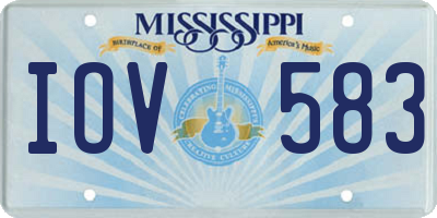 MS license plate IOV583