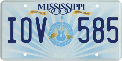 MS license plate IOV585