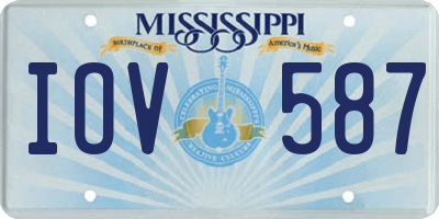MS license plate IOV587
