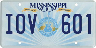 MS license plate IOV601