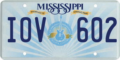 MS license plate IOV602