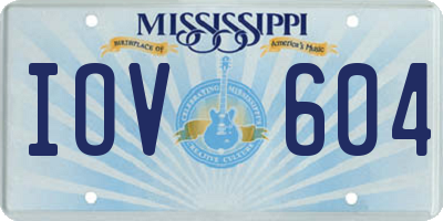 MS license plate IOV604