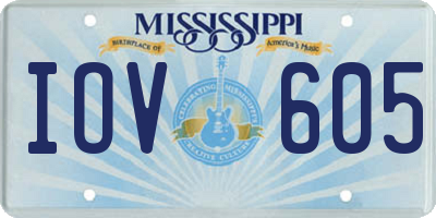 MS license plate IOV605