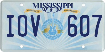 MS license plate IOV607