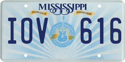MS license plate IOV616