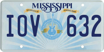 MS license plate IOV632