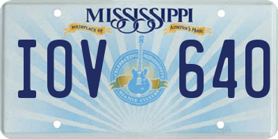 MS license plate IOV640