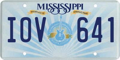 MS license plate IOV641
